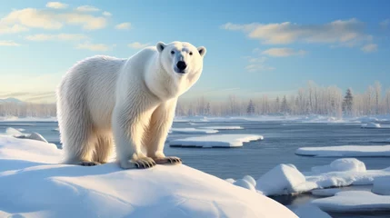 Foto op Aluminium The Polar Bear's Reign Over the Cold, Crisp Arctic © Watasiwa