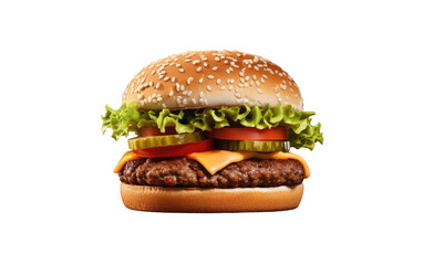 Veggie Burger Isolated on Transparent Background