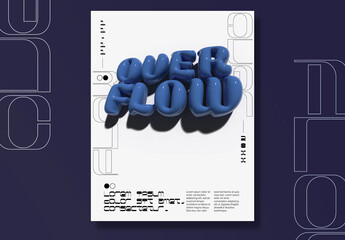 Blue Retro Poster - obrazy, fototapety, plakaty