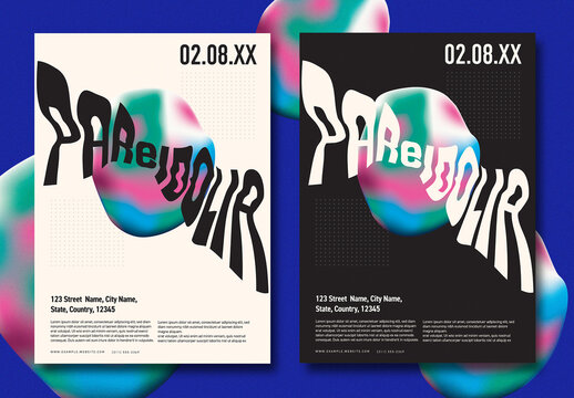 Abstract Typography Poster Set