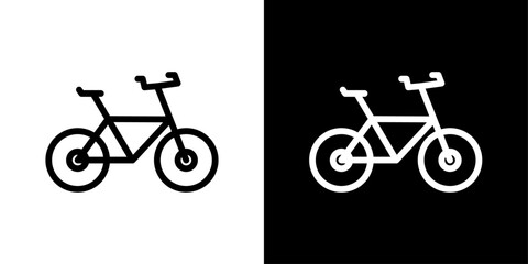 Bicycle Line Icon on White Background for web. - obrazy, fototapety, plakaty