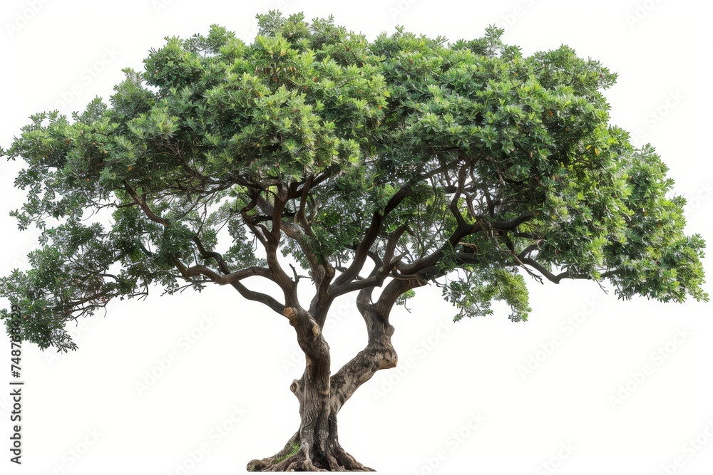Poster White background with an isolated big tree