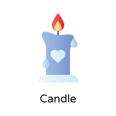 Get your hands on this creative icon of candle in modern flat style