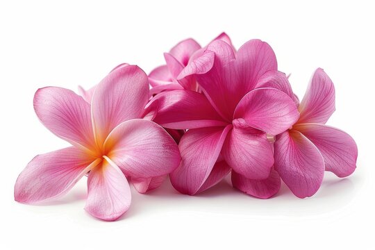 Frangipani in pink isolated on white