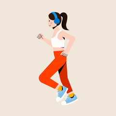 Fototapeta na wymiar Girl Running Illustration