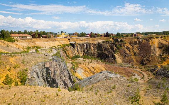 Closed open pit copper mine and tourist attraction in Falun, Sweden