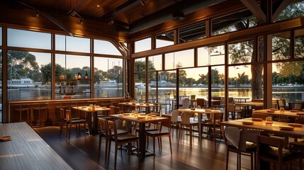 Fototapeta premium Dine in Elegance - Exploring the Luxurious Setting and Fine Dining at Premier Restaurant