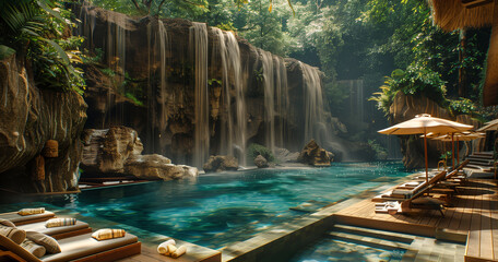 waterfall spa in the jungle