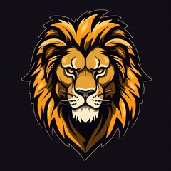 Male lion head mascot vector with logo illustration. generative ai