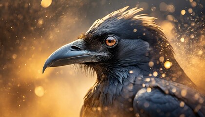 Epic portrait of a raven, close up. - Powered by Adobe