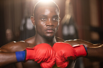 Boxer fighting through rounds with unwavering determination for victory and the champion title.