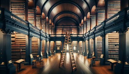 Obraz premium Elegant Historical Library Interior 