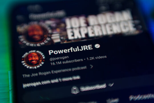Joe Rogan experience podcast on Youtube on smartphone screen