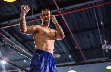 Boxer fighting through rounds with unwavering determination for victory and the champion title.