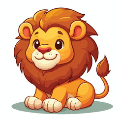 Fototapeta premium Cute lion vactor on white background.