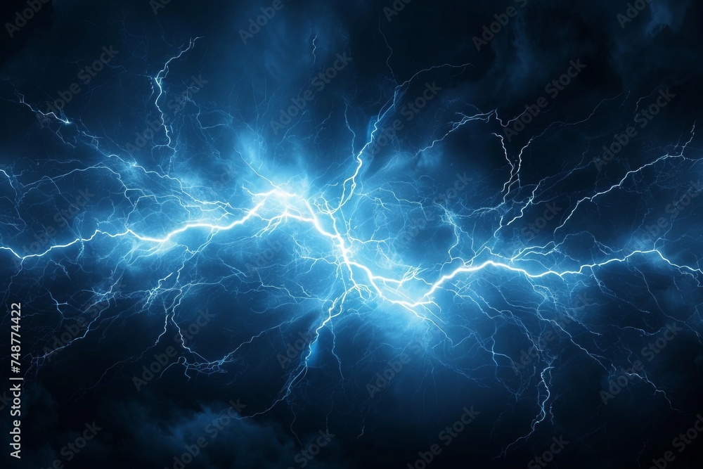 Wall mural abstract blue and purple lightning