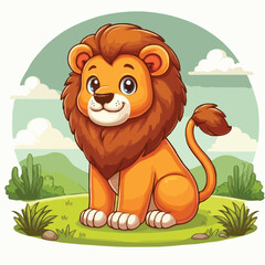 Obraz na płótnie Canvas Cute lion vactor on white background.