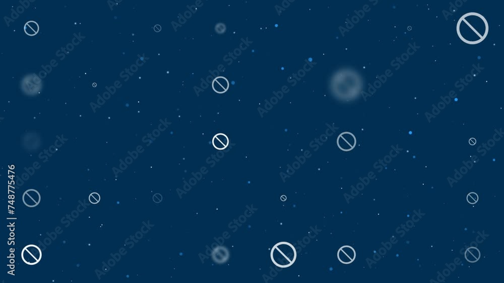 Poster template animation of evenly spaced no parking signs of different sizes and opacity. animation of tr