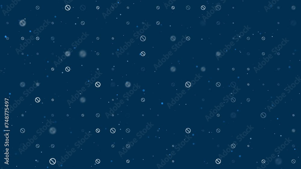 Poster template animation of evenly spaced stop symbols of different sizes and opacity. animation of transp