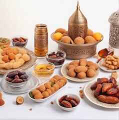Ramadan kareem mubarak foods with family