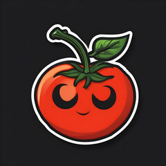 tomato on a black background