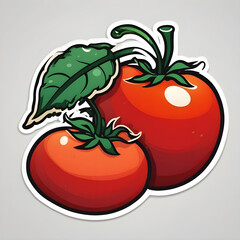 tomato on green background