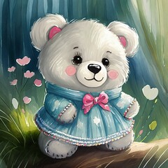 nice teddy bear, smiling, caring, charming, for children - nursery, kindergarten, school ver 2