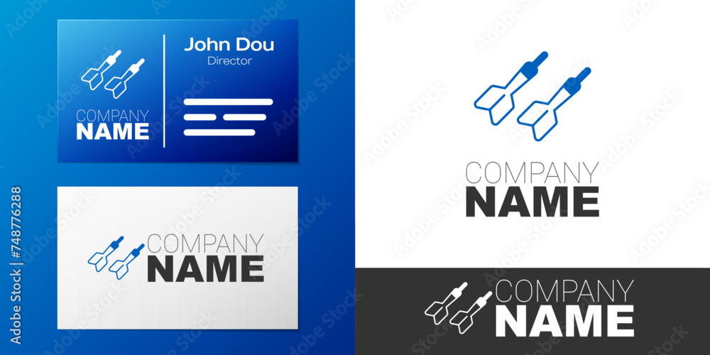 Aufkleber logotype dart arrow icon isolated on white background. logo design template element. vector