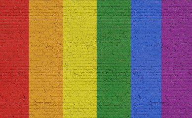 Fototapeta premium Sweden flag colors painted on a brick wall. National colors, country, banner, government, swedish culture, politics.