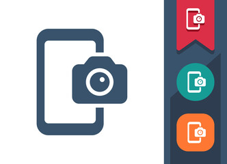 Smartphone Icon. Mobile Phone, Telephone, Camera, Photo, Video