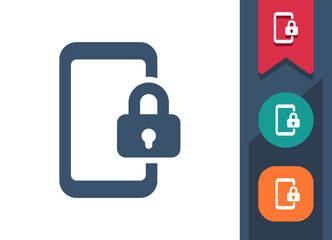 Smartphone Icon. Mobile Phone, Telephone, Lock, Locked, Password