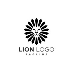 black lion logo on white background
