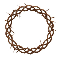 Coroa de espinhos de jesus cristo elemento 3d isolado