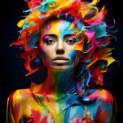 Fototapeta premium woman with colorful makeup