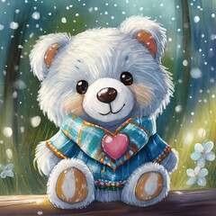 nice teddy bear, smiling, caring, charming, for children - nursery, kindergarten, school ver 3