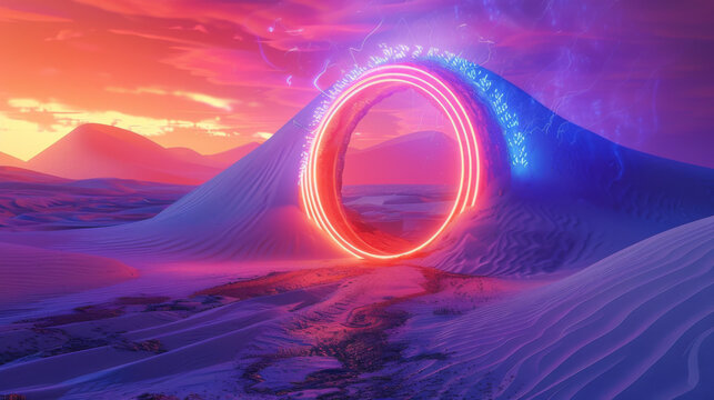 A Portal To Another Dimension Sits Behind Sand Dunes. 