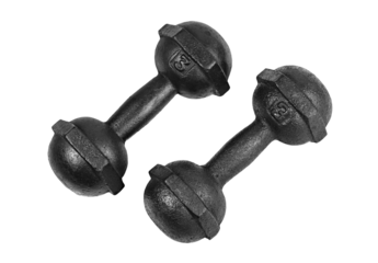 black dumbbells isolated