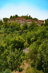 Fototapeta na wymiar Rural landscape near Fiastra, Marche, Italy, at summer