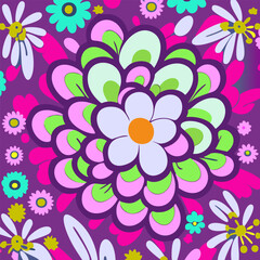 Fototapeta na wymiar Floral doodle background