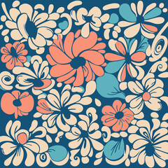 Floral doodle background
