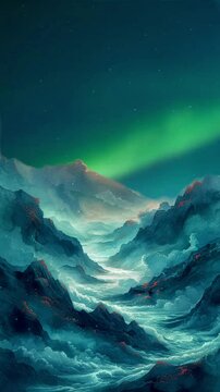 Cloud over the mountain landscape