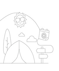 camp coloring page for school children