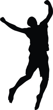 recommend clip art: Men jumping silhouette illustration. People using expression of joy, fun, success, excited, happy