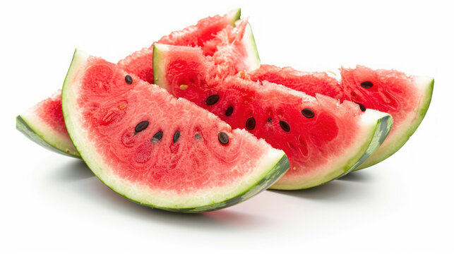 Slices of watermelon on isolated background.