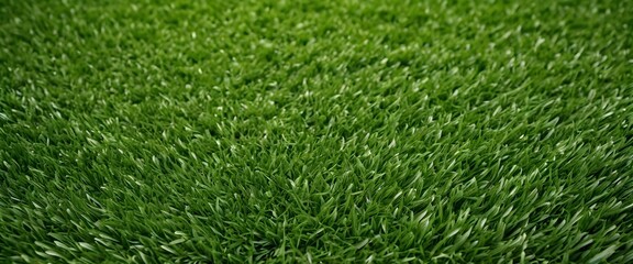 Lush green artificial grass texture for sports and outdoor activity themes, AI Illustration