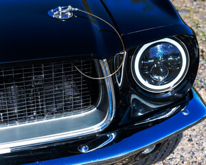 Details of a vintage car