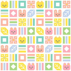 animals pattern made of square