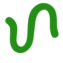 Green Curved Squiggle Shape Line 
