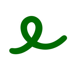 Green Curved Squiggle Shape Line 
