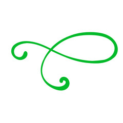 Green Curved Squiggle Shape Line 
